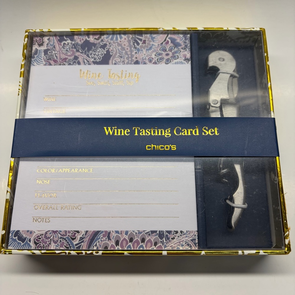 CHICO’S Wine Tasting Party Kit Wine Tasting Party NEW SEALED BOX w/ corkscrew